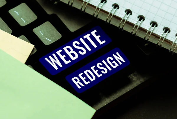stock image Sign displaying Website Redesign, Word Written on modernize improver or evamp your websites look and feel
