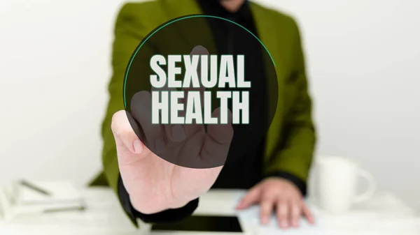 Szöveg Megjelenítése Szexuális Egészség Szó Egészségesebb Testre Elégedett Szexuális Élet — Stock Fotó