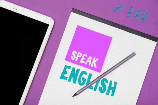 Handwriting Text Speak English Business Overview Study Another Foreign Language — 스톡 사진