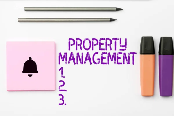 Conceptual display Property Management, Word for Overseeing of Real Estate Preserved value of Facility