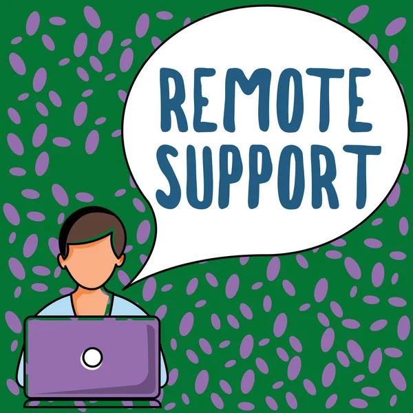 Text showing inspiration Remote Support, Business approach help end-users to solve computer problems and issues remotely