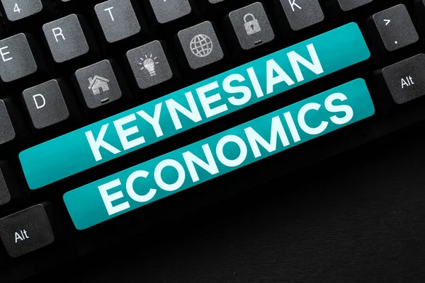 Handschrift Teken Keynesiaanse Economie Business Concept Monetaire Fiscale Programma Door — Stockfoto