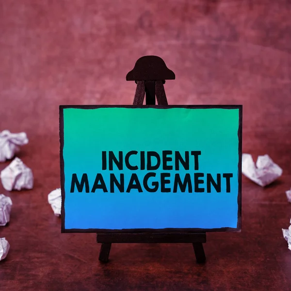 Konceptuell Bildtext Incident Management Word Skrivet Process För Att Returnera — Stockfoto