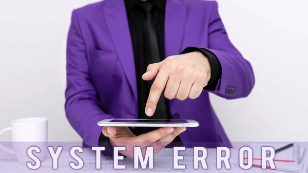 Tekstbord Met Systeemfout Woord Voor Technologisch Falen Software Instorting Crash — Stockfoto