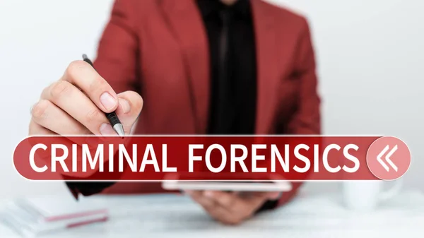 Segno Scrittura Mano Criminal Forensics Business Overview Federal Offense Actions — Foto Stock