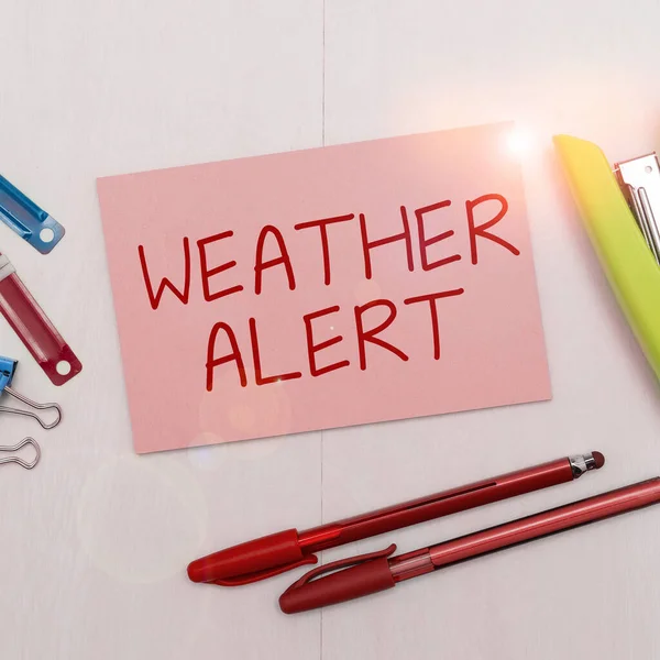 Zarejestruj Wyświetlając Pogoda Alert Koncepcja Biznesowa Pilne Ostrzeżenie Stanie Atmosfery — Zdjęcie stockowe