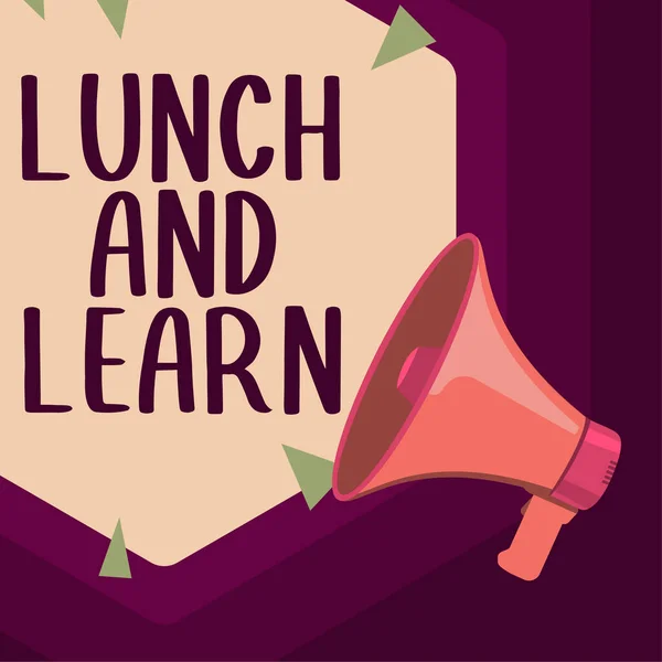 Inspiration Showing Sign Lunch Learn Business Concept Have Meal Study — Foto Stock