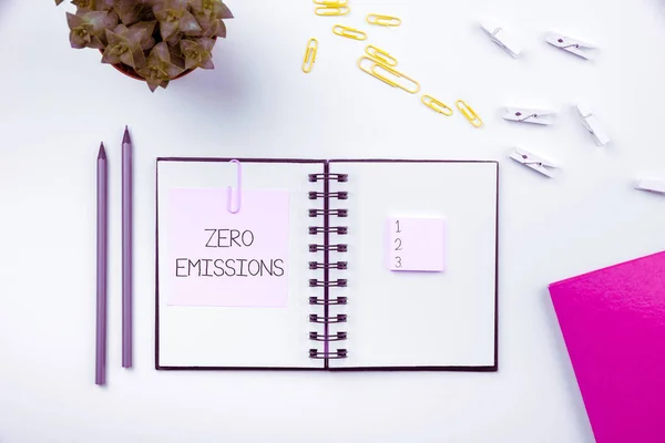 Bildunterschrift Zero Emissions Unternehmensübersicht Emittiert Keine Umweltverschmutzenden Abfallprodukte — Stockfoto