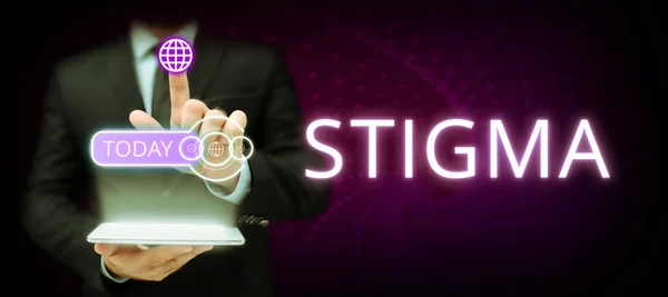 Έννοια Λεζάντα Stigma Business Showcase Αίσθημα Αποδοκιμασίας Που Περισσότεροι Άνθρωποι — Φωτογραφία Αρχείου