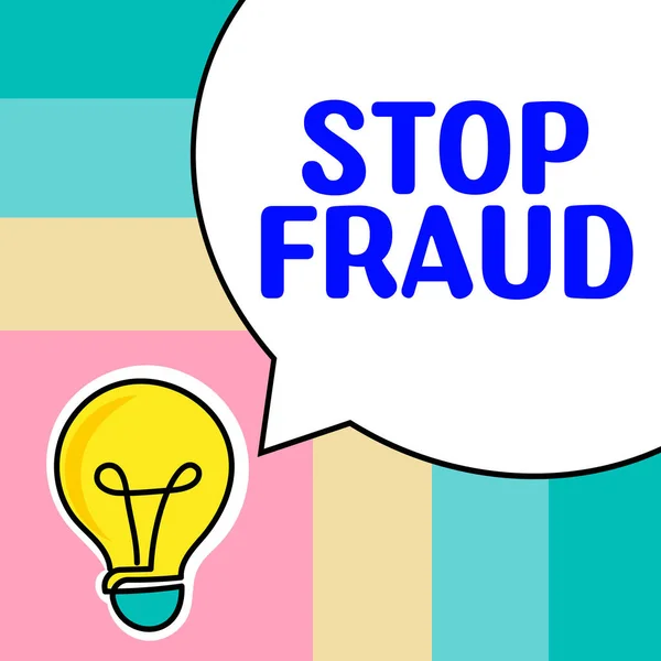 Inspiration Showing Sign Stop Fraud Business Overview Campaign Advices People — Foto Stock
