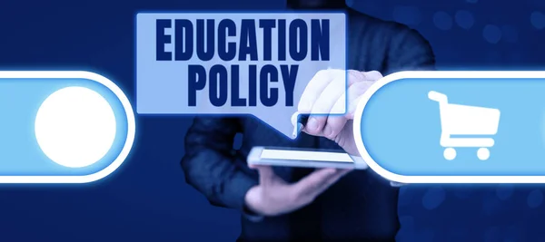 概念字幕教育政策 涉及教学方法的商业概念研究领域 — 图库照片