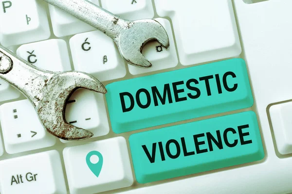 Sign Displaying Domestic Violence Business Overview Violent Abusive Behavior Directed — Photo