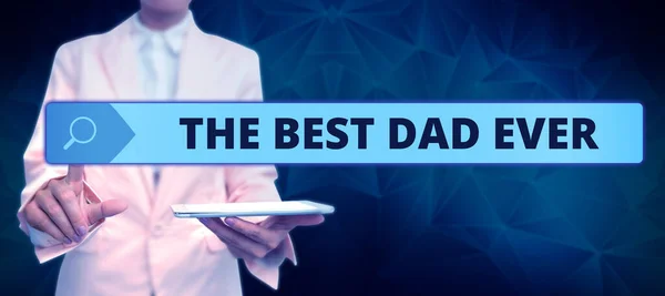Podpis Koncepcyjny Najlepszy Tata Świecie Słowo Opisujące Dobrego Ojca — Zdjęcie stockowe