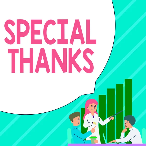 Escrevendo Exibindo Texto Agradecimentos Especiais Palavra Escrito Expressão Apreço Gratidão — Fotografia de Stock