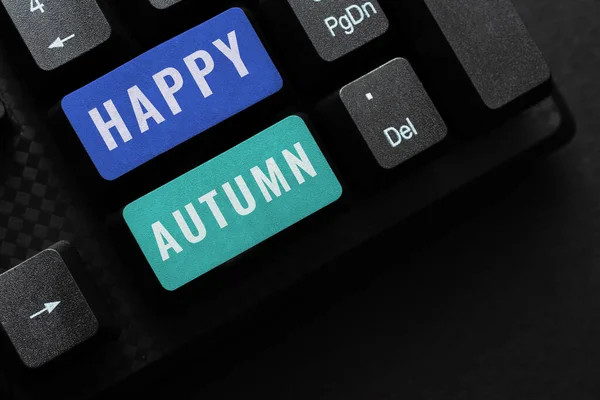Text Caption Presenting Happy Autumn Business Idea Annual Special Milestone — ストック写真