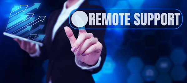 Text Sign Showing Remote Support Concept Meaning Help End Users — Stock Photo, Image
