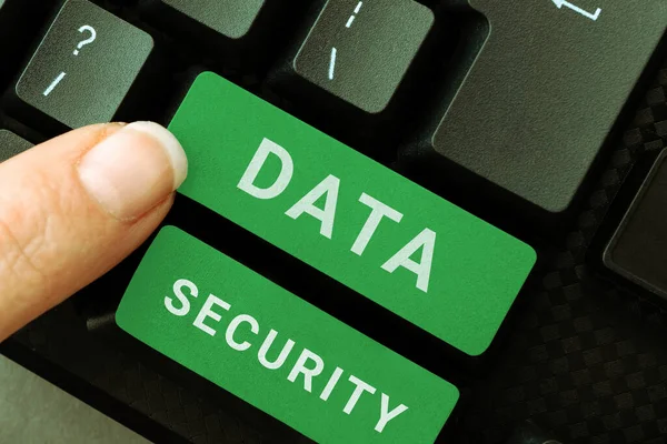 Sign Displaying Data Security Business Showcase Confidentiality Disk Encryption Backups — Stock Photo, Image