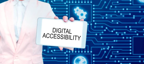 Wyświetlanie Znaków Digital Accessibility Concept Czyli Technologia Elektroniczna Generująca Przetwarzająca — Zdjęcie stockowe