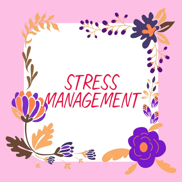 Hand writing sign Stress Management, Internet Concept learning ways of behaving and thinking that reduce stress