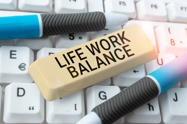 Inspiración Mostrando Signo Life Work Balance Estabilidad Del Concepto Negocio — Foto de Stock