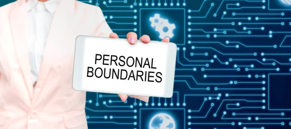 Conceptual Display Personal Boundaries Word Written Something Indicates Limit Extent — Stock Photo, Image
