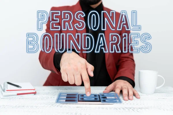 Handwriting Text Personal Boundaries Business Idea Something Indicates Limit Extent — Stock Photo, Image