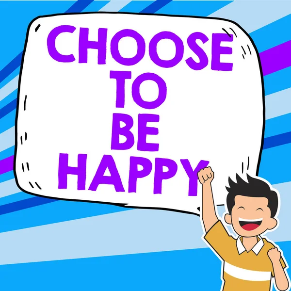 Texto Mostrando Inspiração Escolha Ser Feliz Foto Conceitual Decida Estar — Fotografia de Stock