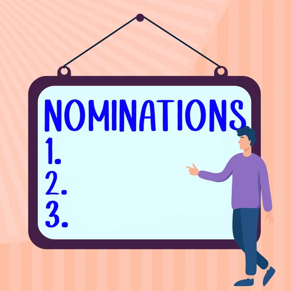 Conceptual Display Nominations Concept Meaning Act Officially Suggesting Someone Job — 图库照片