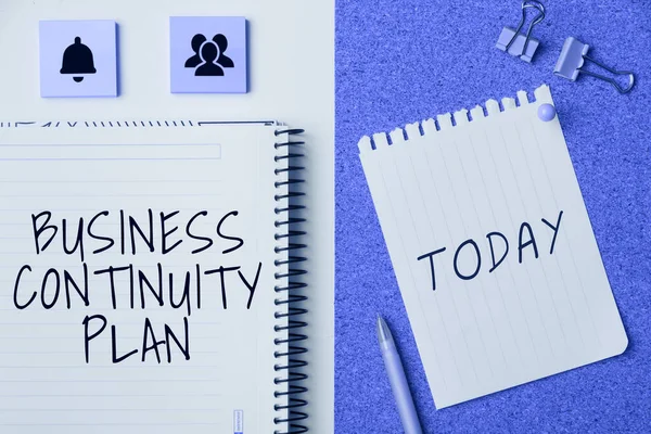 Text Sign Showing Business Continuity Plan Business Idea Creating Systems — Stock fotografie