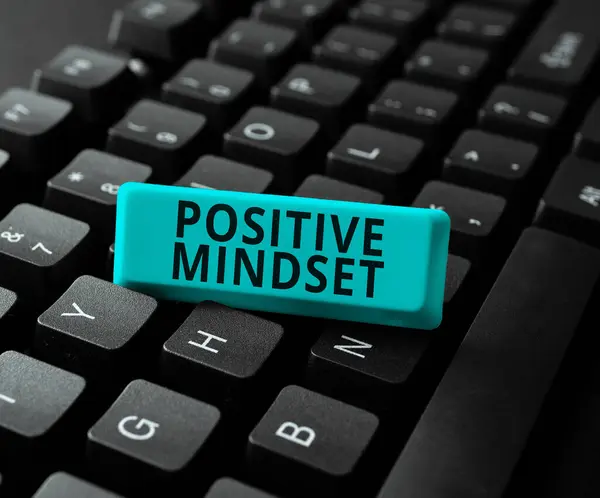 Handwriting Text Positive Mindset Business Idea Mental Emotional Attitude Focuses — Stock Photo, Image