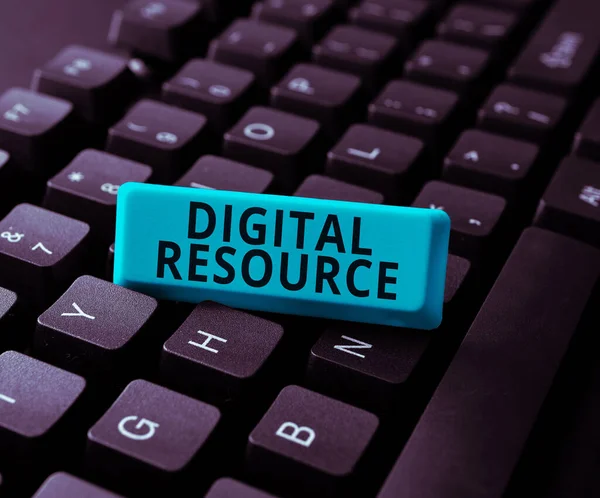 Text Caption Presenting Digital Resource Business Concept Content Distributed Digitally — Stockfoto