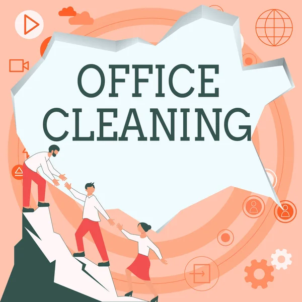 Znak Wyświetlający Sprzątanie Biura Zdjęcie Koncepcyjne Akcji Lub Procesu Czyszczenia — Zdjęcie stockowe