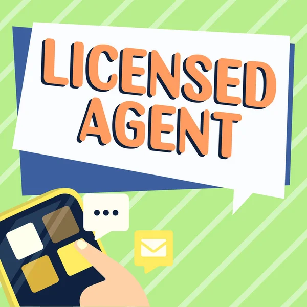 Концептуальная Подпись Licensed Agent Word Written Authorized Accredited Seller Insurance — стоковое фото