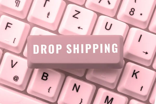 Концептуальний Підпис Drop Shipping Бізнес Ідея Відправляти Товари Від Виробника — стокове фото