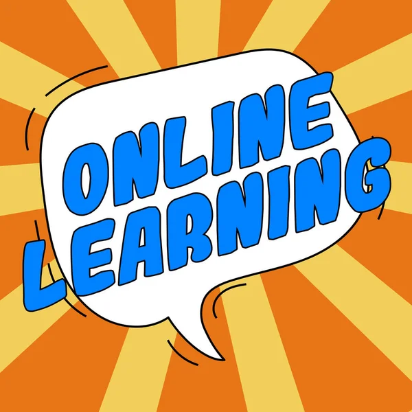 Концептуальный Заголовок Online Learning Business Approach Larning Assistance Internet Computer — стоковое фото