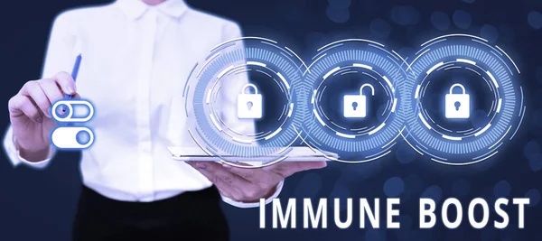 Sign Displaying Immune Boost Business Showcase Being Able Resist Particular — Stockfoto