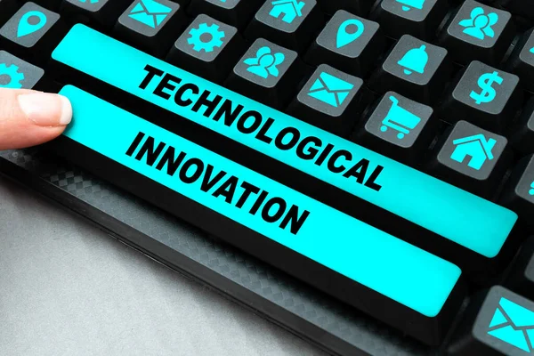 Texto Mostrando Inspiração Inovação Tecnológica Foto Conceitual Nova Invenção Conhecimento — Fotografia de Stock
