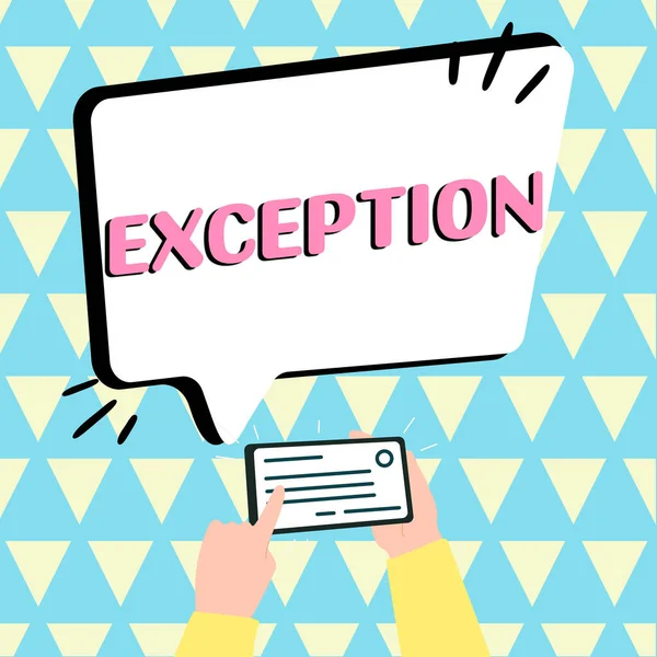 Inspiration Showing Sign Exception Concept Meaning Person Thing Excluded General — Stockfoto
