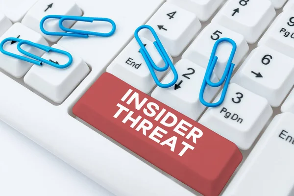 Inspiration showing sign Insider Threat, Business overview security threat that originates from within the organization