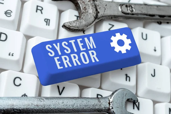 システムエラーを示すテキスト記号 インターネットの概念技術的な障害ソフトウェアのクラッシュ情報の損失 — ストック写真