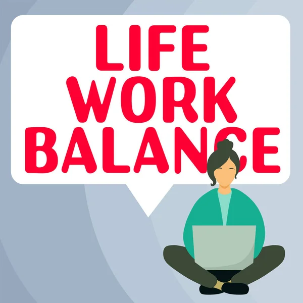 Writing displaying text Life Work Balance, Business idea stability person needs between his job and personal time
