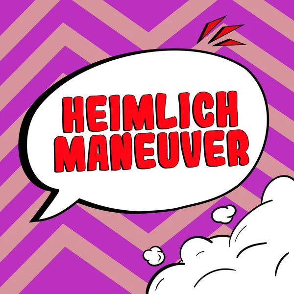 Tekst Bijschrift Presenteren Heimlich Maneuver Business Concept Toepassing Van Opwaartse — Stockfoto