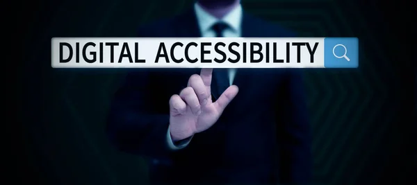 Sign Displaying Digital Accessibility Business Concept Electronic Technology Generates Stores —  Fotos de Stock