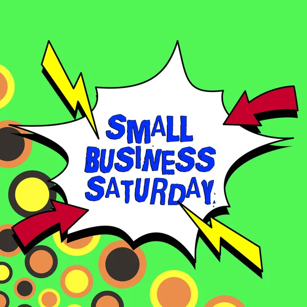 Текст Показывающий Вдохновение Small Business Saturday Business Concept American Shopping — стоковое фото