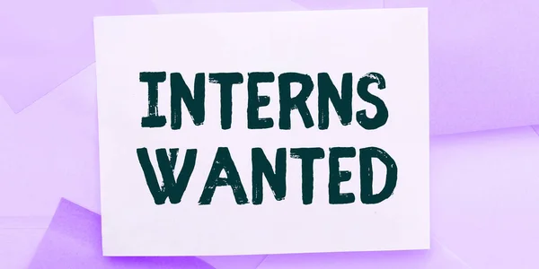 Conceptual Caption Interns Wanted Concept Meaning Looking Job Trainee Part — Stockfoto
