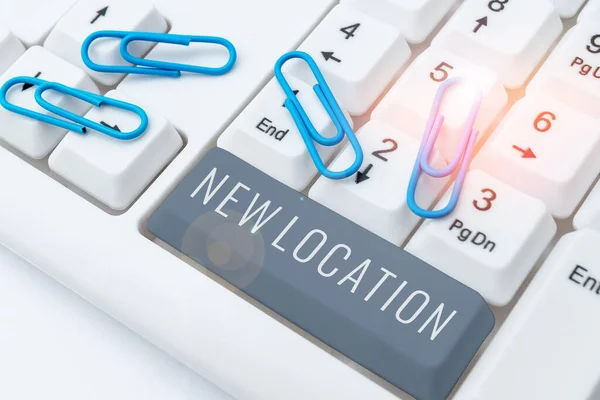 Handwriting Text New Location Business Approach Get Located New Place — Stockfoto