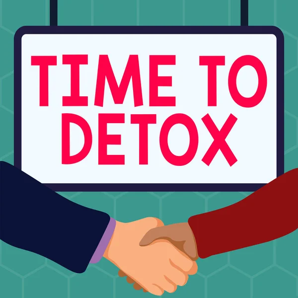 Inspiration Showing Sign Time Detox Business Approach Moment Diet Nutrition — Foto Stock