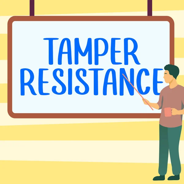 Writing Displaying Text Tamper Resistance Business Showcase Resilent Physical Harm — Stock Photo, Image
