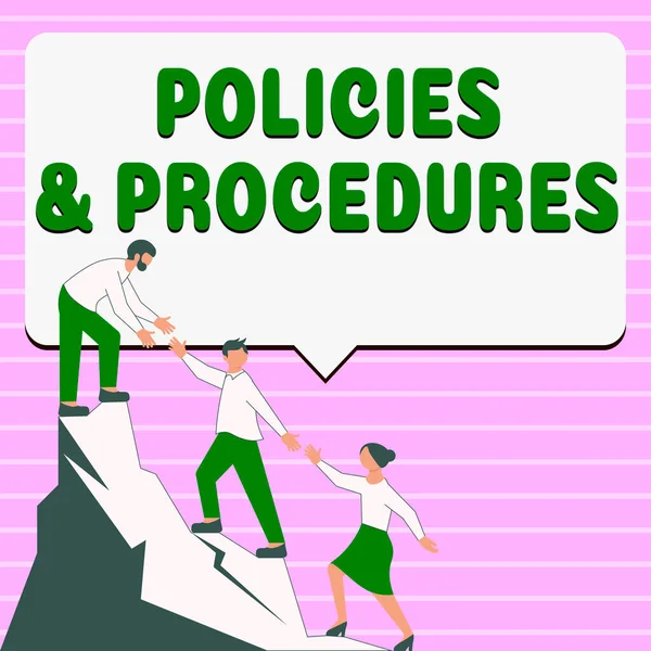Inspiration Showing Sign Policies Procedures Business Concept List Rules Defines — Zdjęcie stockowe