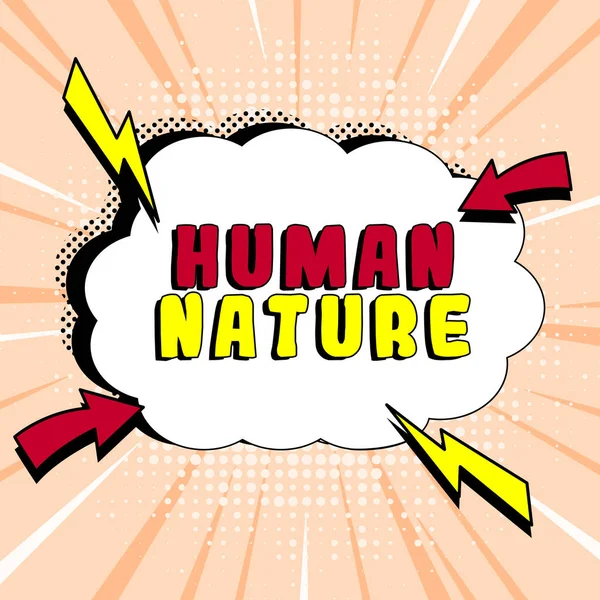 Handschrifttekst Human Nature Business Idee Psychologische Kenmerken Gevoelens Gedragskenmerken Van — Stockfoto